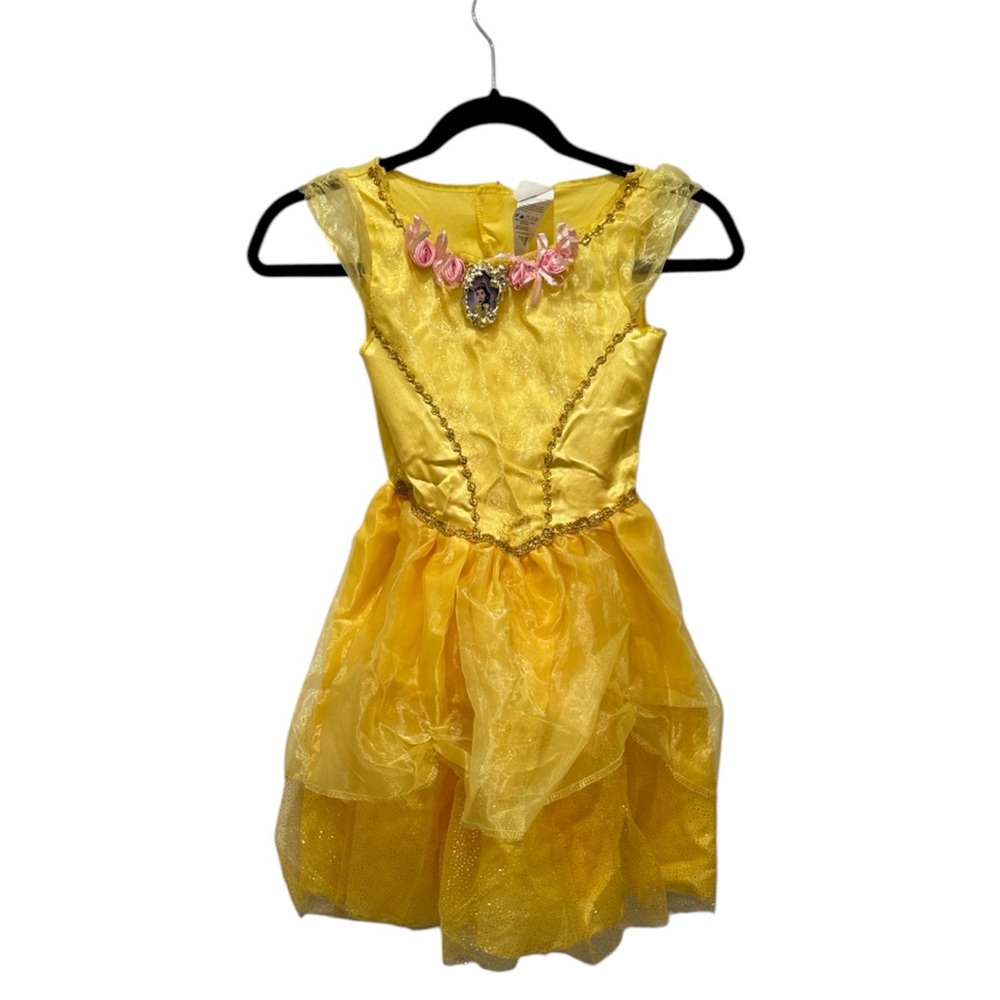 Disney Belle Beauty and the Beast Golden Princess Dress Kids Small Size 4-6